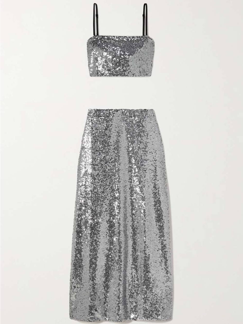 Affie Silver Sequin Two-Piece Set by HVN size 4